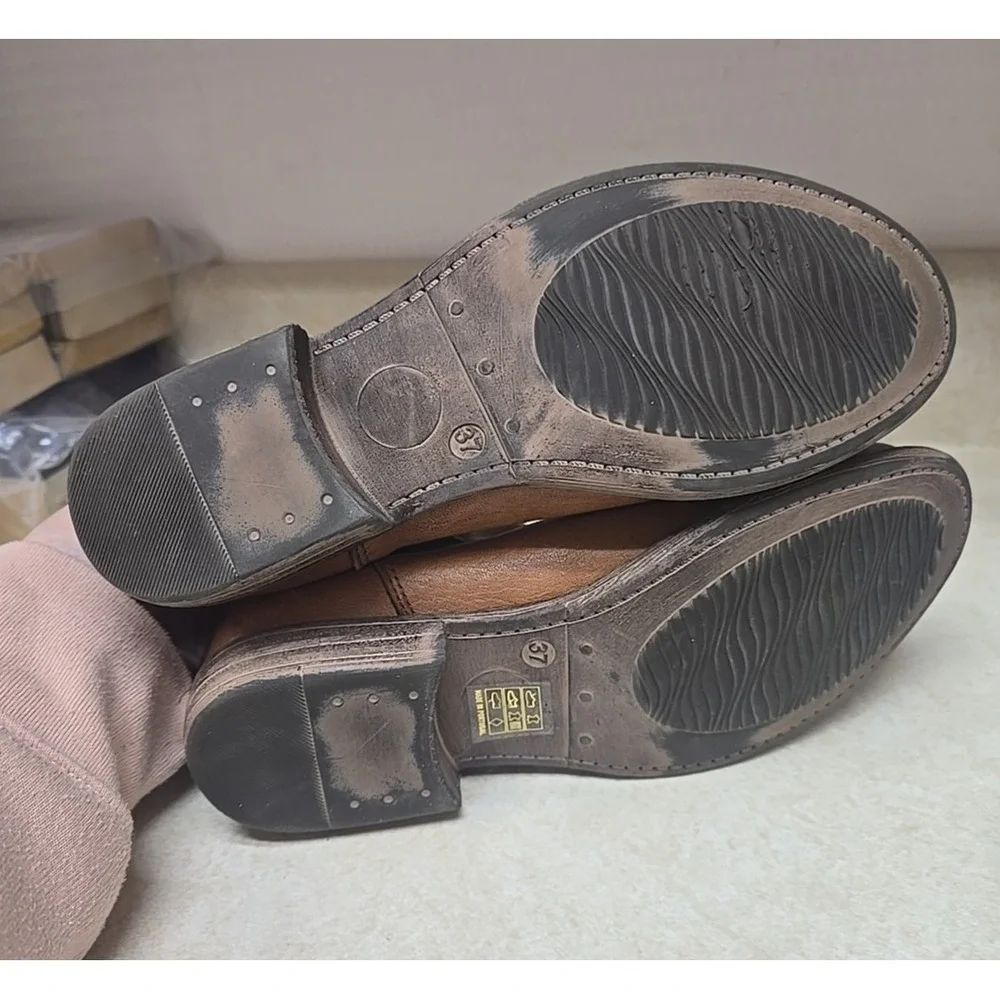 Post XChange Stiefelette Brown Leather Pull On Chelsea Boots Womans Size 37‎